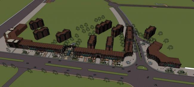 SketchUp Model: Multi-Story European-Style Residential Building with Street-Level Commercial Spaces