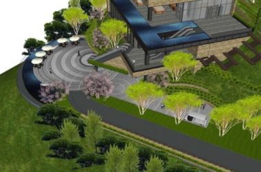 SketchUp Business Model: Modern Multi-Story Mountain Club and Commercial Building-BIM WORLD