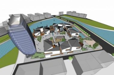 SketchUp Business Model: Modern High-Rise Hotel, Office, Shopping Mall, and Multi-Story Commercial Podium with Integrated Retail Street-BIM WORLD
