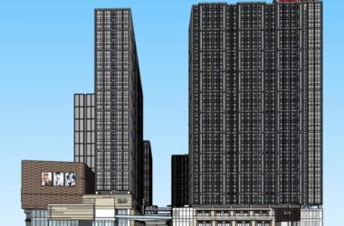 SketchUp Complex Model: Modern High-Rise Commercial Tower with Hotel, Office, and Retail Podium-BIM WORLD