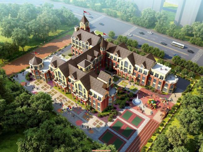 British-Style Multi-Story Kindergarten Model | Classical Educational Architecture in SketchUp