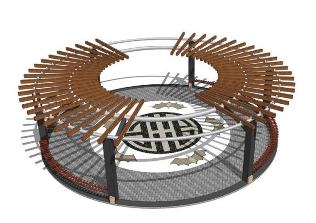 SketchUp Material Models for Corridors in Modern Chinese Style