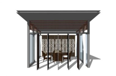 SketchUp Pavilion Models Gallery | Modern Chinese Style Sketches-BIM WORLD