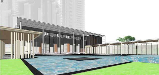 SketchUp Business Model: Multi-Story Sales Office and Modern Commercial Building Design