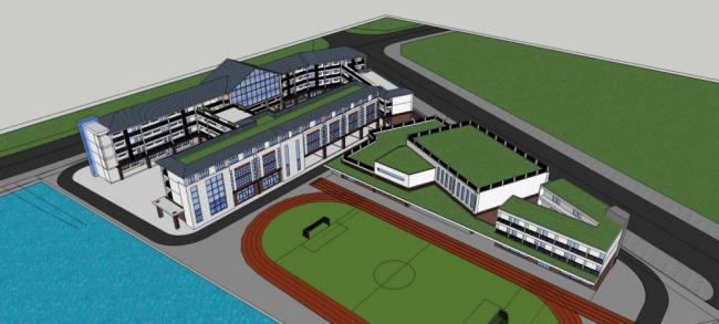 Multi-Story Primary School Model in New Chinese Style | Educational & Teaching Building in SketchUp