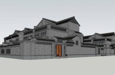 SketchUp Residential Model: Multi-Story Chinese Courtyard Villa Design-BIM WORLD