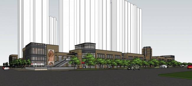SketchUp Business Model: Simplified European Multi-Story Mall with Classic Commercial Facades