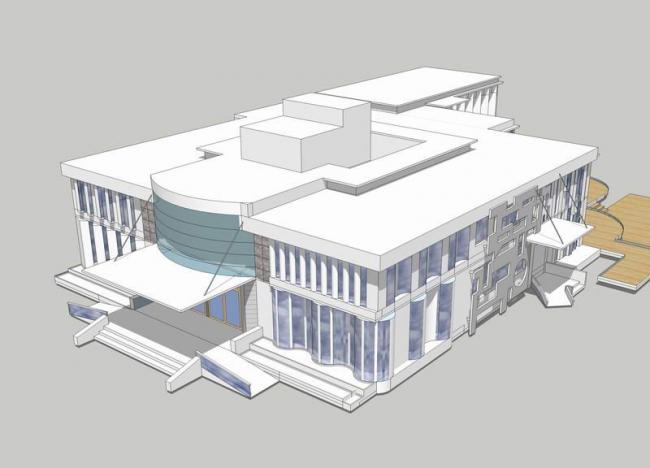 Modern Multi-Story Clubhouse and Compact Office Building in SketchUp