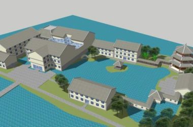 SketchUp Business Model: Multi-Story Chinese-Style Scenic Clubhouse in a Commercial Park-BIM WORLD