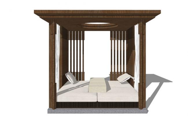 New Chinese Style Pavilion Sketch Model | Landscape Pavilion & Gallery Design in SketchUp