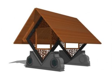 New Chinese Style Sketch Model: Gallery and Landscape Pavilion in SketchUp-BIM WORLD
