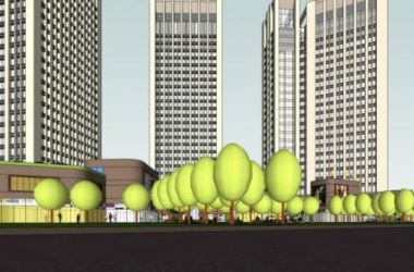Modern High-Rise Commercial Complex: Hotel, Office, and Retail Podium in SketchUp-BIM WORLD
