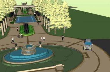SketchUp Landscape Model of China Resources Central Park: Urban Entrance, European-Style Dam, and Guard Room-BIM WORLD