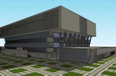 SketchUp Cultural Model: Modern Multi-Story Library Architecture-BIM WORLD