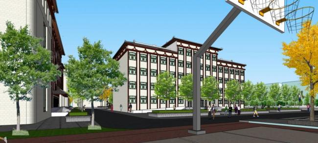 Traditional Chinese Medicine Vocational School: Multi-Story Educational Building in Classic Chinese Style
