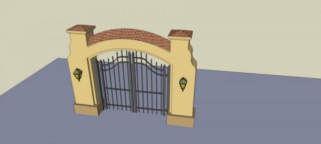 SketchUp Material Models: European-Style Architectural Components and Courtyard Doors