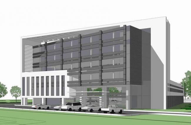 Modern Multi-Story Water Conservancy Dispatch Office Building in SketchUp