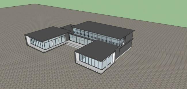 SketchUp Business Model: Multi-Story Clubhouse and Modern Commercial Building Design