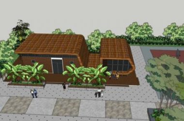 Modern Single-Story Public Toilet Sketch Model with Alien-Inspired Design-BIM WORLD