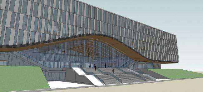 Modern Multi-Story Library Cultural Model in SketchUp