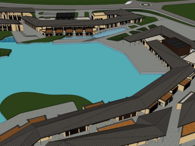 SketchUp Business Model: Modern Multi-Story Commercial Club with Leisure and Entertainment Facilities
