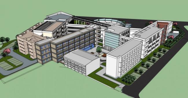 Changjiang University College of Arts: Modern Multi-Story School Model in SketchUp