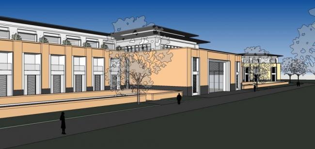 SketchUp Business Model: Multi-Story Clubhouse with Grassland Style Commercial Design
