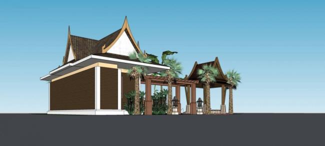 SketchUp Hotel and Vacation Villa Models: Solo Villas, Single-Story Designs, Landscapes, and Thai-Style Pavilions