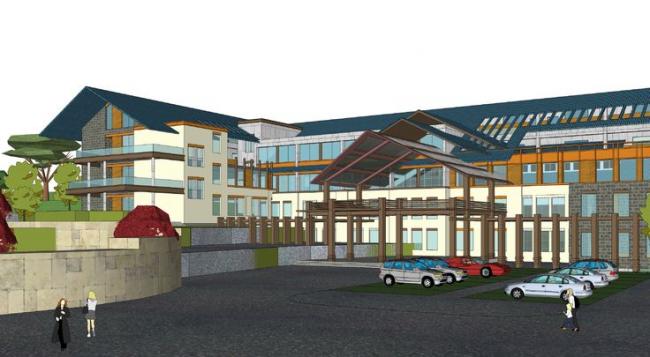 Mountain Resort Hotel Design Proposal: Multi-Story SketchUp Model with Modern Chinese Style