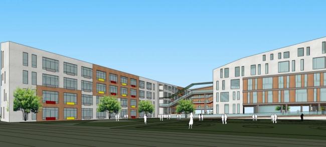 Multi-Story School Model in New Chinese Style for Educational and Teaching Buildings