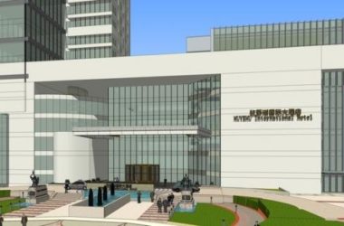 Makino Lake International Hotel: Modern Super High-Rise Office Model in SketchUp-BIM WORLD