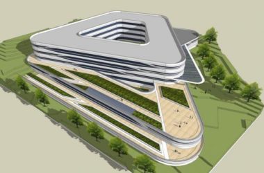 Modern Multi-Story Office Building on a Small Hilltop | SketchUp Model-BIM WORLD