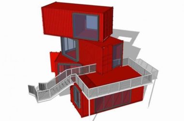 Modern Container Cabin Residential Model in SketchUp | Temporary Building Design-BIM WORLD