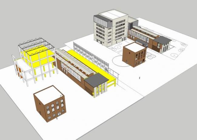 SketchUp Cultural Model: Modern Multi-Story Museum and Factory Renovation Cultural Center