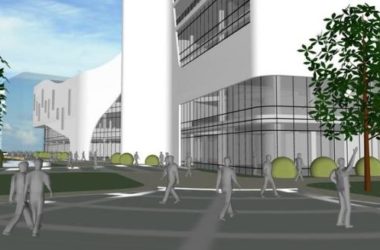 Modern High-Rise Office Building with Commercial Podium | SketchUp Model-BIM WORLD
