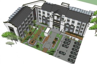 SketchUp Multi-Story Hotel Model Inspired by Huizhou and Chongqing Shangqing Temple Styles-BIM WORLD