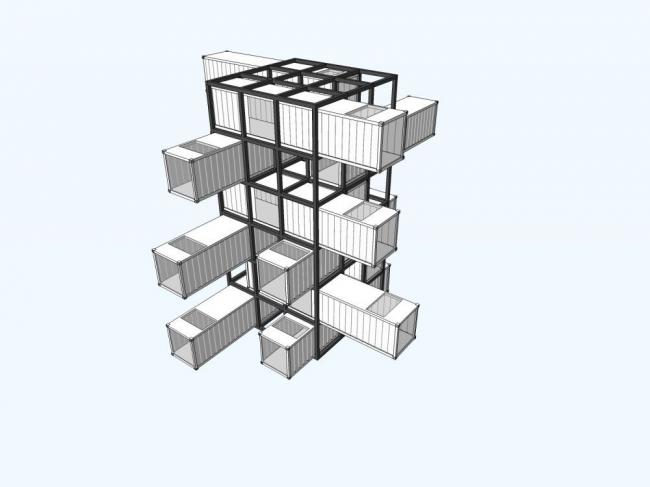 SketchUp Business Model: Modern Container Design for Entertainment and Leisure Facilities