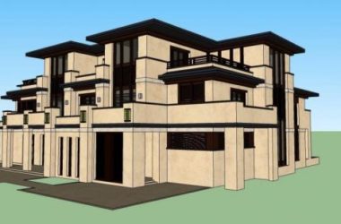 SketchUp Business Model: Multi-Story Clubhouse with Grassland and Knight-Inspired Commercial Architecture-BIM WORLD