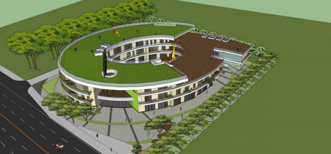 Modern Multi-Story Kindergarten and Educational Building Model in SketchUp