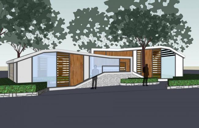 Modern Single-Story Public Toilet Sketchup Model