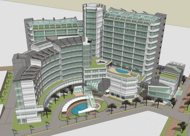 Modern Multi-Story High-Rise Hybrid Hospital Model in SketchUp – Philippine Obstetrics Medical Building
