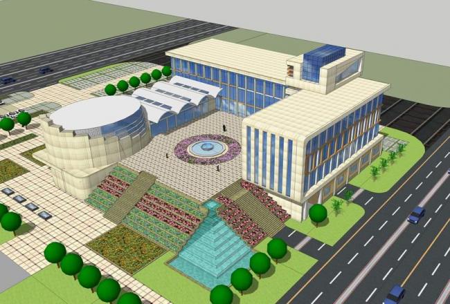 Modern Multi-Story University Library: A Cultural Architecture SketchUp Model