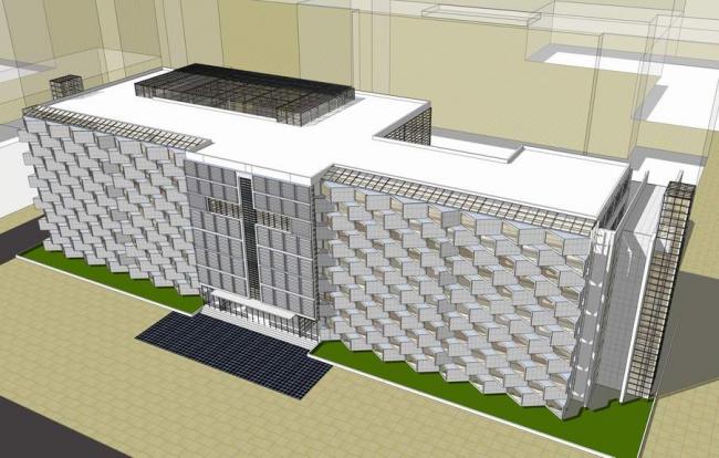 Modern High-Rise Hospital and Medical Building Model in SketchUp