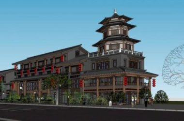 SketchUp Business Model: Multi-Story Commercial Street and Chinese-Style Shopping Mall-BIM WORLD