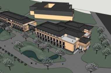 SketchUp Business Model: Multi-Story Commercial Club with Grassland Design-BIM WORLD