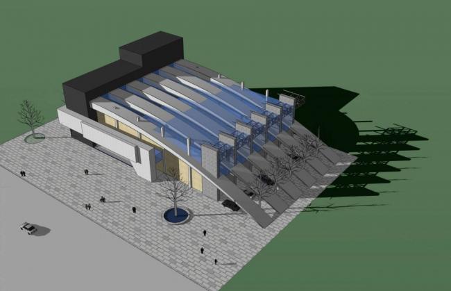 Modern Multi-Story Exhibition Center with Sports View | SketchUp Cultural Architecture Model