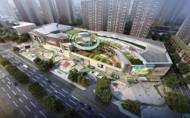 SketchUp Complex Model: Multi-Story Modern Commercial Center at Wanda Plaza