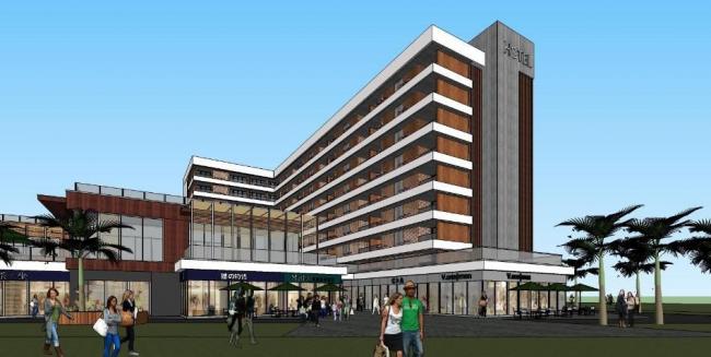 Modern Commercial Complex in Yuelan Bay, Green Sanya – New Asia Style in SketchUp