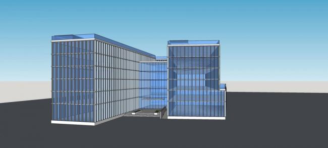 Modern Multi-Story Government Office Building Model in SketchUp
