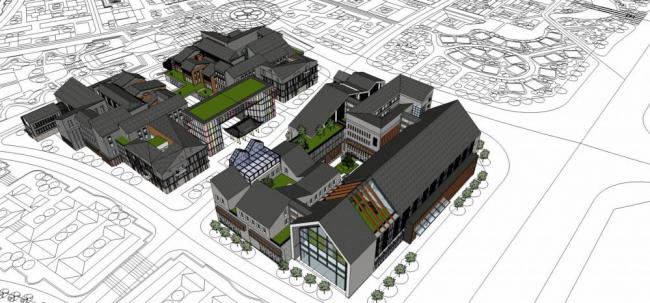 SketchUp Business Model: Designing a Multi-Story Commercial Street Inspired by Guiyang's Chinese Style